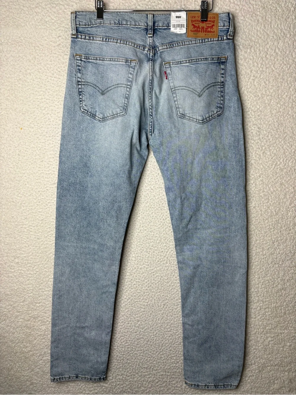 NWT Mens Levi’s 502 Taper Stretch Men’s Light Blue Jeans 33x34